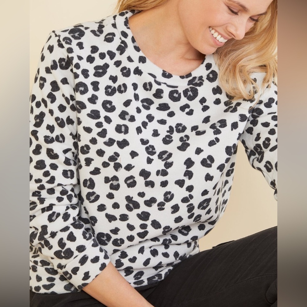 Michael Stars Celeste Cheetah Print Sweatshirt